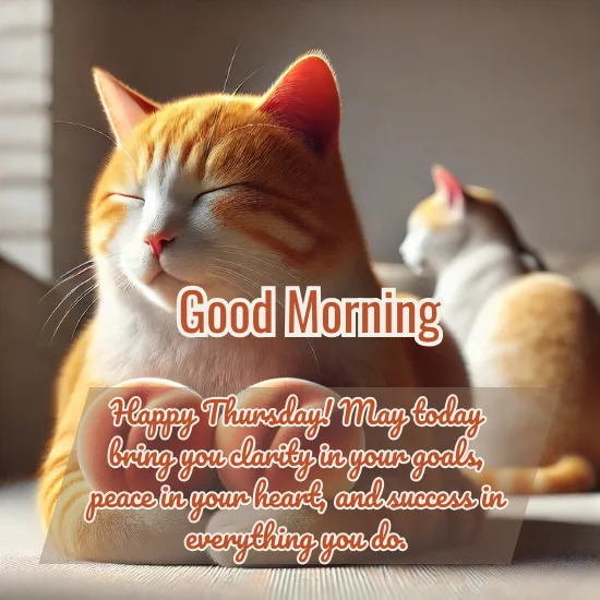 Good Morning Thursday with adorable cats and uplifting calmness.